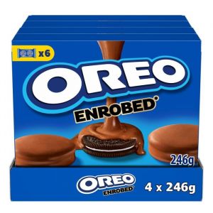 Oreo 24 sachets de biscuits enrobés au chocolat au lait et fourrés goût vanille - (8x246g)