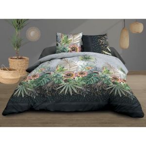 Housse de Couette 240x260 + 2 taies - Pur Coton 57 Fils - Flora