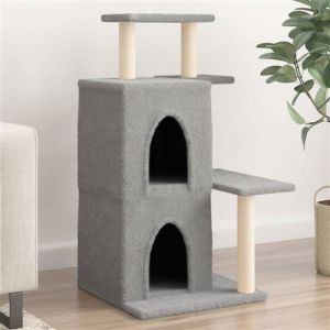 VidaXL Arbre à chat avec griffoirs en sisal gris clair 97 cm