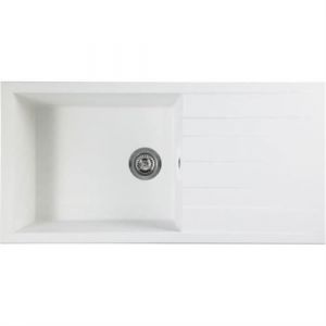 STRADOUR Evier a encastrer CUBE en SMC BLANC UNI 17 1 bac dim. 100 * 50 cm vidage man