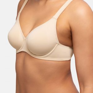 Dorina Lindsay - Soutien-Gorge avec Armatures pour Femme, Non Rembourr&eacute;, Couverture Totale, Microfibre Douce avec Bretelles R&eacute;glables pour Un Confort Toute la Journ&eacute;e, Beige