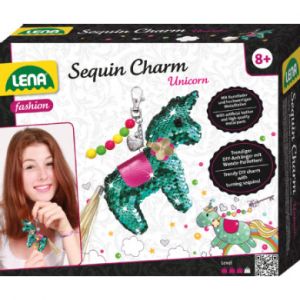 Lena Ensemble porte-clés Licorne filles faux cuir rose 8 pièces