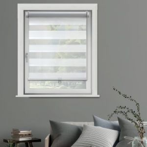 Madécostore Store enrouleur jour nuit chic automatique - Blanc - L61 x H190cm