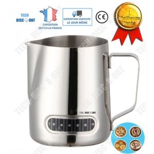 Td Carafe Pichet À Eau Lait Acier Inoxydable Moussage Mesure Dosage Repère Échelle Mesure Accessoire De Service Poignée Style Tenda