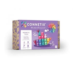 CONNETIX Construction Carreaux Magnetiques Pastel Pack de D&eacute;marrage, 64 Pi&egrave;ces