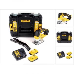Dewalt DCS 334 D2 Scie sauteuse pendulaire sans fil Brushless 18V + 2x Batteries 2,0Ah + Chargeur + Coffret de transport