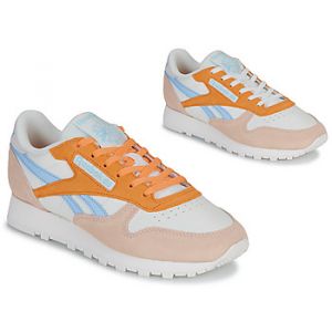 Reebok Femme Classic Leather Sneaker, Chalk/Washed Clay/Soft Blue