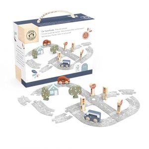 Speedy Monkey SP1026 - Lot de Puzzles de Piste de Voiture avec Deux Voitures - 22 x 7,5 x 17 cm - Multicolore - Jouet en Bois pour Enfants - Détails soignés - Excellente idée Cadeau