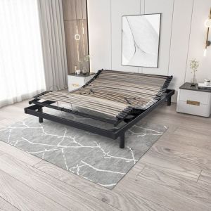 Someo Sommier électrique de relaxation gris extra plat 140x190