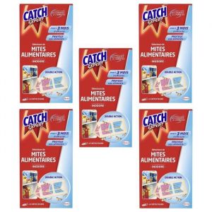 Image de Catch Lot de 5 Etuis de 3 Détecteurs Pièges Anti-Mites Alimentaires