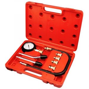 Todeco Set de 9 Pièces pour Tester La Compression, Coffret Compressiomètre, avec une mallette rouge, 6 pièces, Matériau: Acier C45