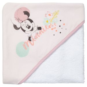 Image de Babycalin DISNEY Cape de bain 80 x 80 cm Minnie Floral - Capuche Velours impression 100% polyester - Eponge 100% coton 340g