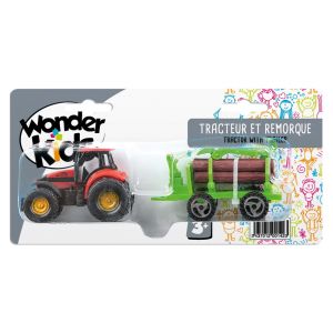 Wonder Kids Tracteur en métal + remorque - Multicolore