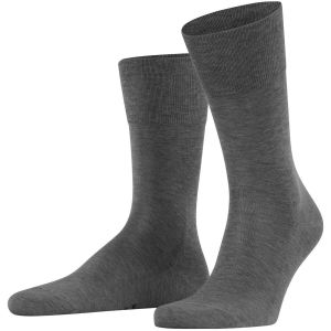 Falke Tiago M SO coton unies 1 paire, Chaussettes Homme, Gris (Steel Melange 3165) nouveau - écologique, 41-42