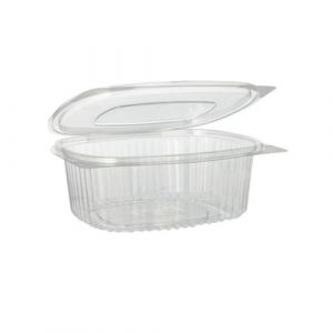 Barquettes à Salade 2000 ml avec Couvercle Attenant en pet - 50 pièces - 225x198xH.83mm - Épaisseur résistante - Empilables - Transparent et