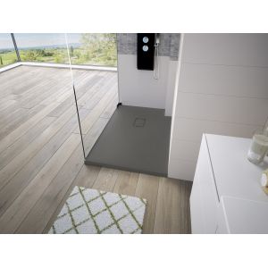 Image de Kinedo Receveur de douche recoupable Kinesurf Pietra, 120 x 100, taupe