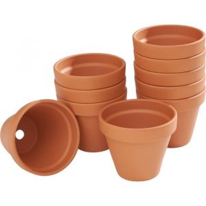 Pots en terre cuite - Ø intérieur 9 cm, 10 pc.