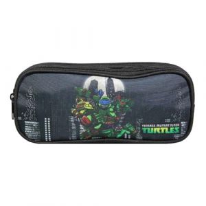 Trousse scolaire - Tortues Ninja - 2 compartiments - Noir - Polyester - Zippée