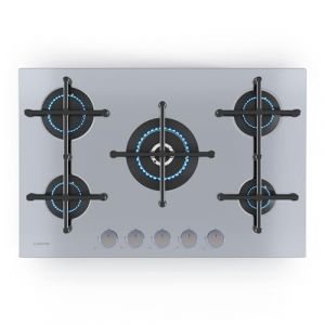 Image de Klarstein Illuminosa 5 Plaque De Cuisson Gaz, 5 Brûleurs Sabaf, 4kW-1kW, Acier Inoxydable, Allumage Électrique, Compatible Gaz Naturel & gpl,