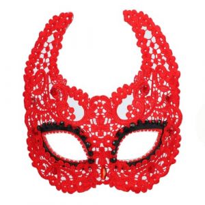 Boland 72386 - Masque pour les yeux Diable avec application de dentelle, Masque pour les costumes, Halloween et Carnaval