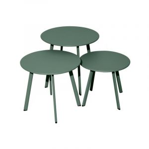 Proloisirs Table Basse de Jardin Massa&iuml; en Acier &eacute;poxy Vert - &oslash; 40 cm