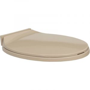 Siège de toilette abattant WC avec couvercle fermeture en douceur beige ovale 02_0002921