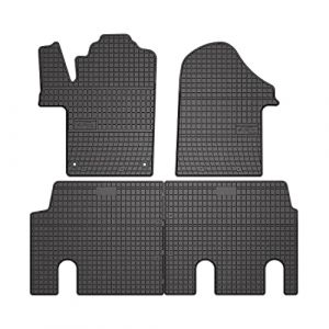 Omac Tapis de Sol Toutes Saisons en Caoutchouc Compatible avec Mercedes Vito III W447 2014 à 2023, Revêtement de Sol pour Voiture 3D - Intérieur antidérapant - Bords Hauts Noir