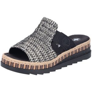 Rieker Femme V7953 Mules, Combinaison Noire, 37 EU &Eacute;troit