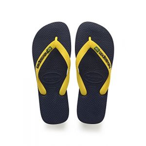 Havaianas Brasil Logo, Tongs Mixte Adulte, Multicolore (Navy Blue/Citrus Yellow 3587), 45/46 EU (43/44 BR)