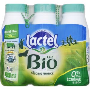 Lactel Lait Bio, Ecr&eacute;m&eacute; - Les 6 bouteilles de 50cl