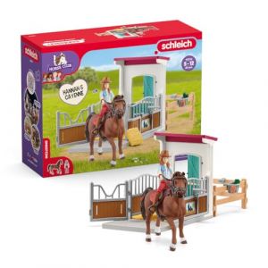 Schleich 42710 Horse Club Box pour chevaux avec Hannah & Cayenne, dès 5 ans, HORSE CLUB - coffret, 25 pièces