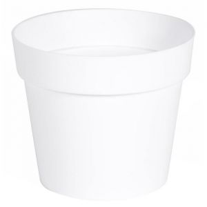 Eda Plastiques EDA Pot rond Toscane Ø13,6cm - Contenance 1,1L - Blanc - En polypropylène