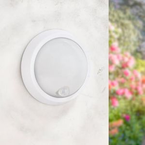 M Ledme – Applique LED avec détecteur de mouvement sphérique 12 W PIR 360°, lumière chaude 4 500 K, étanche IP54, lampe moderne pour jardin, patio et terrasse