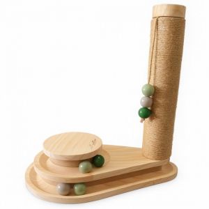 By Cee Cee Scratching Post - griffoir pour chat - griffoir pour chat - jouet en bois pour chat - id&eacute;al pour plusieurs chats - 38x24.5x47.5cm - Noa