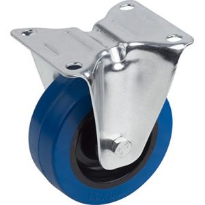 Meister Roulette fixe &acirc;&oelig;&ldquo; 105 x 80 mm Plaque &acirc;&oelig;&ldquo; caoutchouc plein &eacute;lastique de roues &acirc;&oelig;&ldquo; doux chappe &acirc;&oelig;&ldquo; r&ocirc;le Roulement - Transport r&ocirc;le - Meubles