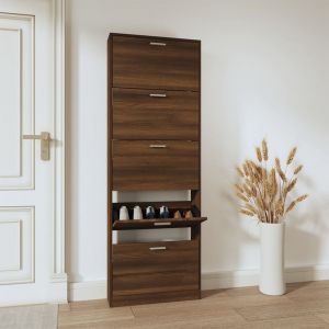 VidaXL Armoire &agrave; chaussures Ch&ecirc;ne marron 59x17x169cm Bois d'ing&eacute;nierie
