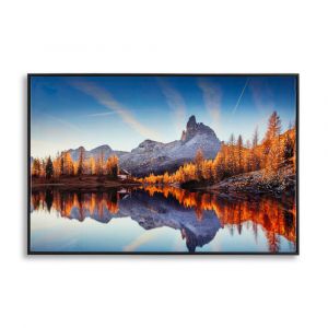 D&eacute;coration murale impression sur &eacute;toile avec cadre en forme lac Mauro Ferretti Laccata