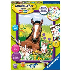 Ravensburger Numéro d'Art moyen Cheval et chatons - 00023600