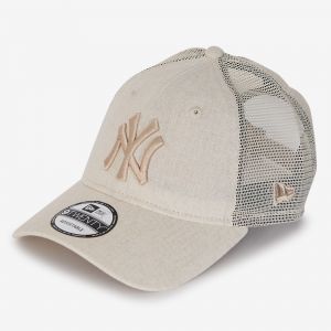 A New Era 9twenty Trucker Women Ny Linen Beige