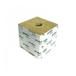 Image de Grodan Cubes de laine de roche 10x10x6.5 - Trou de 27/35mm - Carton de 216 cubes