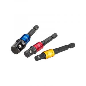 Vigor Jeu de 3 adaptateurs 6 pans porte douilles 1/4, 3/8 et 1/2