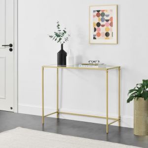Console d'entrée 100x35x80 cm Cadre en verre Happio de différentes couleurs Couleur : Or