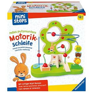 Image de Ravensburger Ministeps Pelles Jouet de motricité en Bois avec 2 nœuds en Fil de Fer pour bébé à partir de 1 an, 04579, Blanc