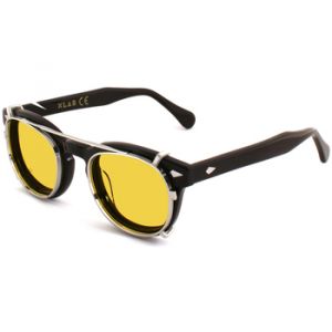 Xlab Unisex Clip-on 02 Argento/Giallo polarizzato per 8004 stile moscot calibro 48mm S'approvisionner Acétate Argent Jaune Pantos Polarisé