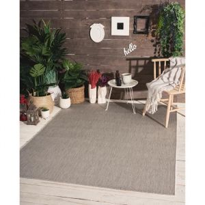 Tapis robuste extérieur intérieur, gris, 160 x 220 cm