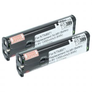 Vhbw 2x Batterie compatible avec Motorola XU1100, XTN Radios, iDEN i500, XTN446, CP100, VX2600, 53871 radio talkie-walkie (1200mAh, 4,8V, NiMH)