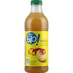 Monoprix Bio Pur jus pomme pasteuris&eacute;, certifi&eacute; AB - La bouteille de 1L
