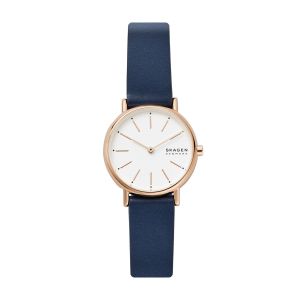 SKAGEN Signatur - Montre analogique à Quartz avec Bracelet en Cuir Bleu pour Femme - SKW2838