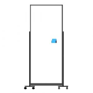 Cloison / Tableau blanc mobile - Magnétique double face - 200x90 cm - Noir