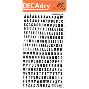 DECAdry Lettres transfert noir 6 mm – 1 Feuille